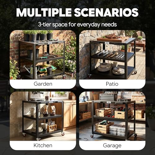 Large Movable Pizza Oven Table & Sink for Outdoor