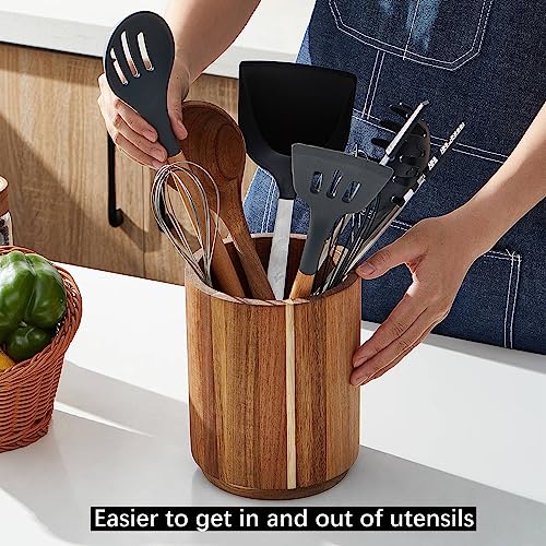 Wood Utensil Holder for Kitchen Counter