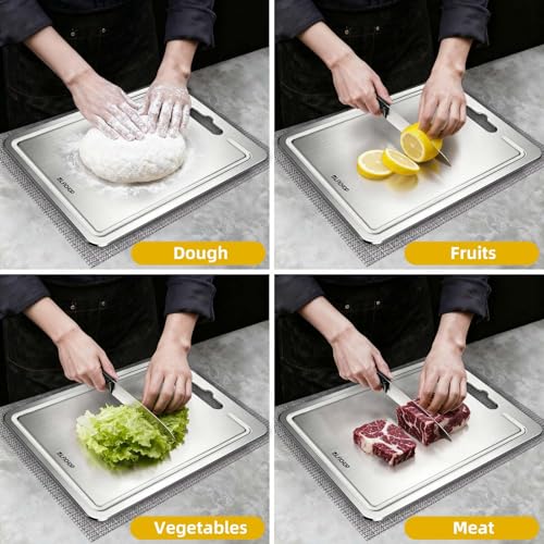 Titanium Cutting Board for Kitchen with Juice Groove (X-Large)