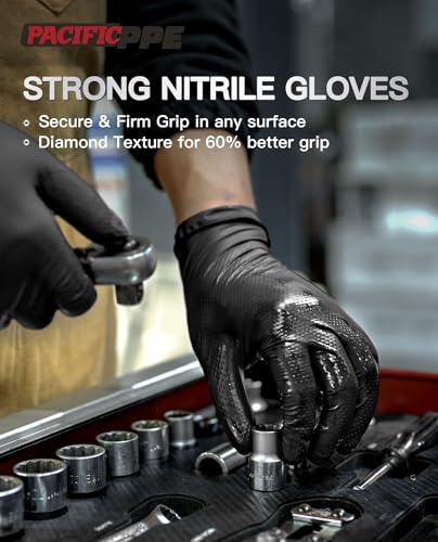 8 Mil Black Nitrile Disposable Gloves