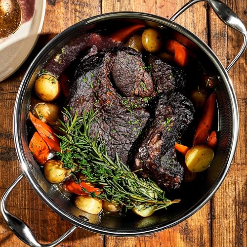 Hybrid Nonstick Stockpot with Tempered Glass Lid
