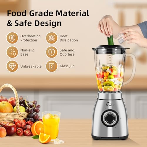 800 Watt High Speed Countertop Blender for Smoothies and Shakes