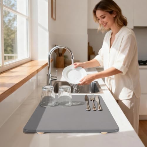 Large Stone Drying Mat for Kitchen Counter