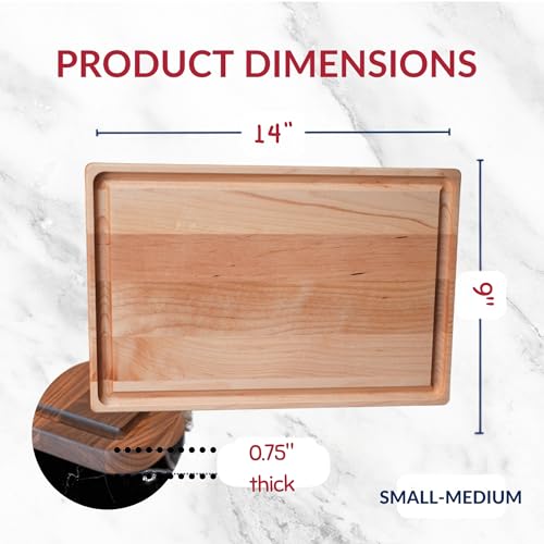Maple Wood Cutting Board (14"L x 9"W)