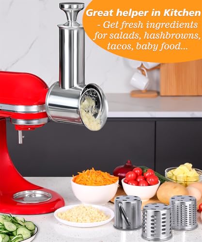 Stainless Steel Slicer Shredder Attachment for KitchenAid Stand Mixers