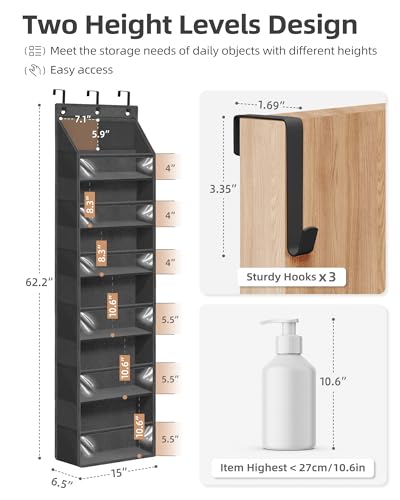 Over Door Organizer Hanging Shelves Large Clear Deep Pockets