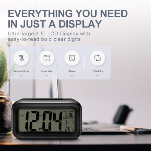 Table Clock Retro Alarm Clock with Two Bells (Roman Vintage Style)