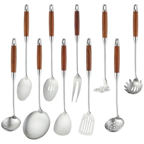 Stainless Steel Kitchen Utensils Set with Wood Handle