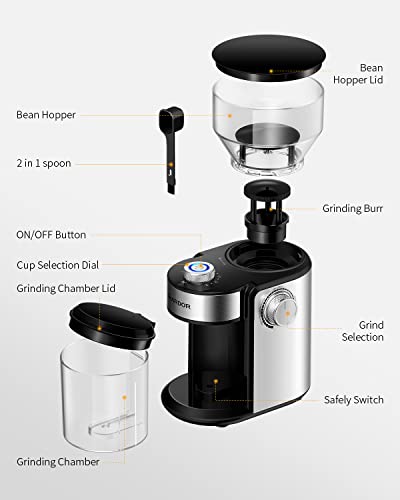 Electric Burr Coffee Grinder 2.0 (Silver)