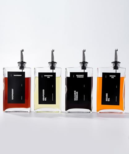 Olive Oil Dispenser for Kitchen (Black / Set of 4)