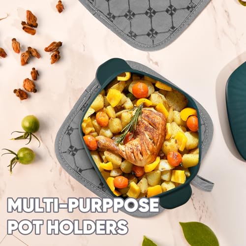Oven Mitts Kitchen Towels Dishcloths with Pot Holders Sets 12PCS (Gray)