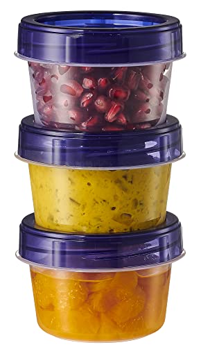 Twist Cap Food Storage Containers with Blue Screw on Lid