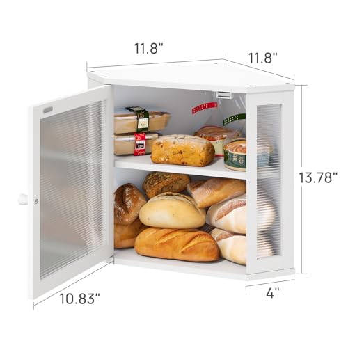 White Bread Box for Kitchen Counter (White / Medium)