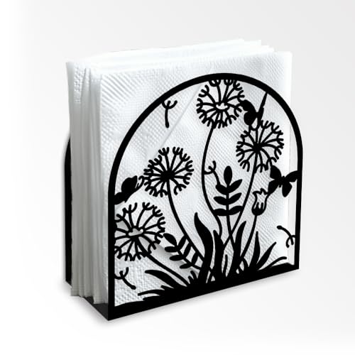 Decorative Black Metal Napkin Holder for Table