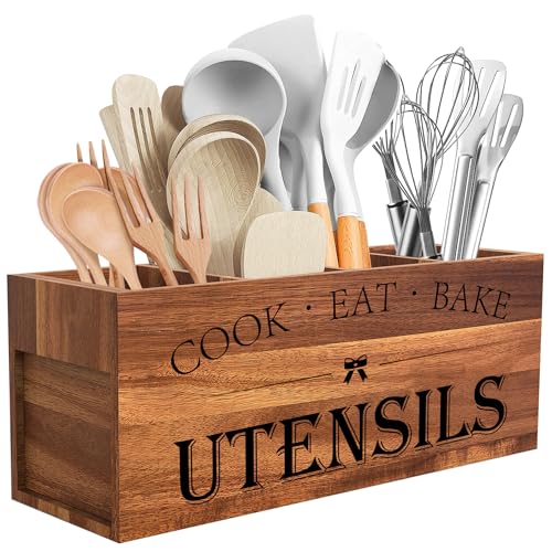 Extra Large Kitchen Utensils Holder with 4 Compartments