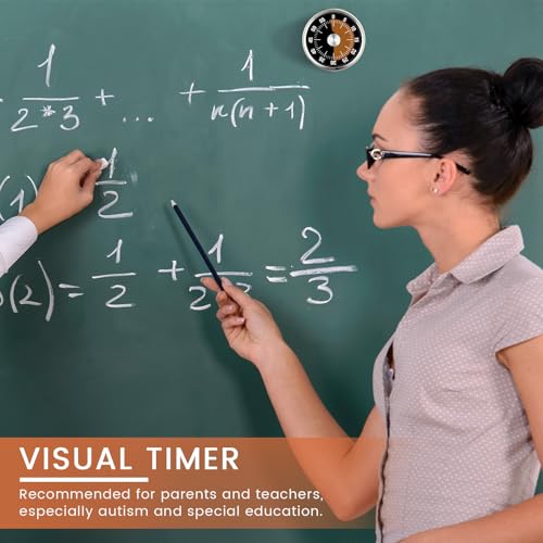 6 Pcs 60 Minute Visual Timer Visual Kitchen Timer (Black Orange)