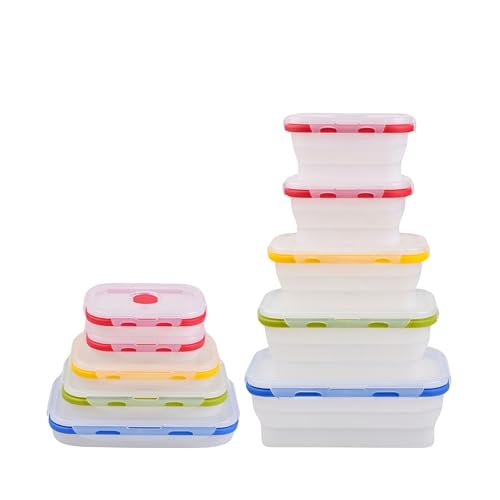 Collapsible Food Storage Containers with Lids