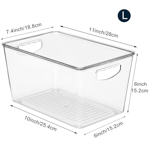 Clear Storage Bins with Lids Stackable
