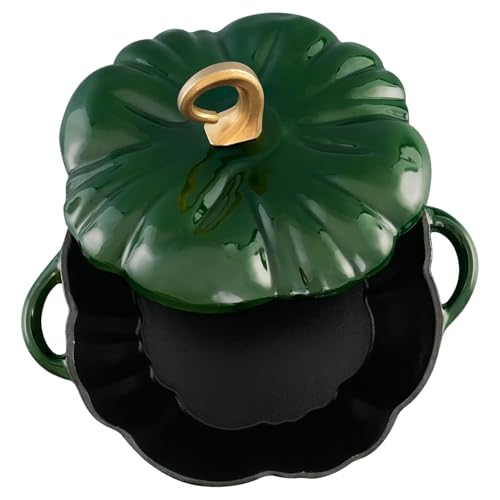 Pumpkin Dutch Oven Pot with Lid 3.8 Qt (Green / 3.8 qt)