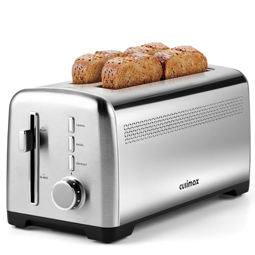 4 Slice Long Slot Toaster for Artisanal Bread