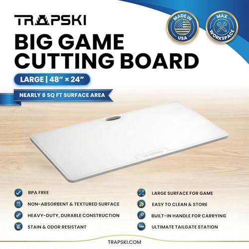 Big Game Cutting Chopping Board 3 (White/Feet / 48"L x 24"W)