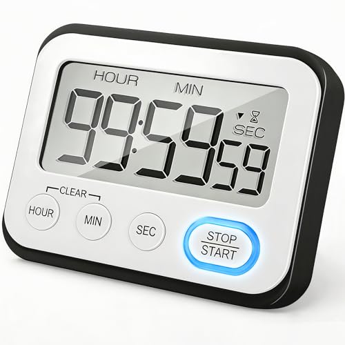 Digital Kitchen Timer Magnetic Loud Alarm (Black)