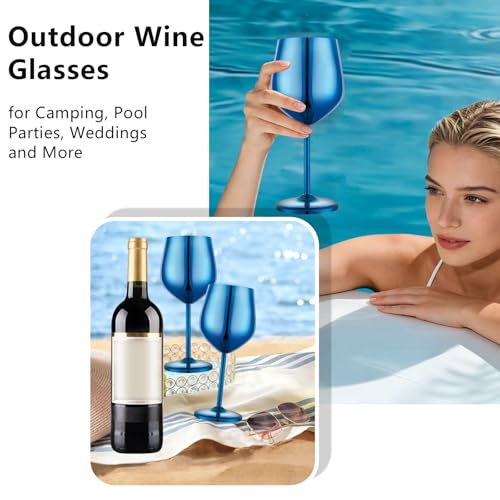 17oz Unbreakable Stainless Steel Wine Glasses