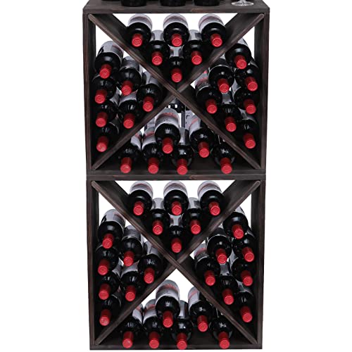 Wine Rack Cabinet countertop Wooden Stackable Storage Retro Cube freestanding Floor Wine Holder Stand