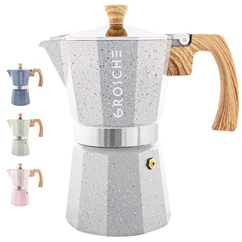 Milano Stovetop Espresso Maker Moka Pot 6 espresso Cup (6 espresso cups / Grey)