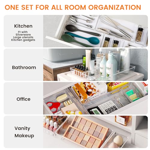 Clear Plastic Drawer Organizer Set