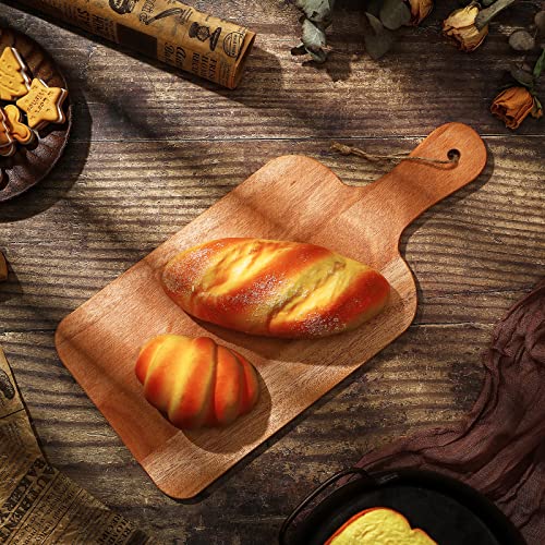 18 Pcs Walnut Wooden Plain Cutting Board Set with Handles (15 x 7 Inch)