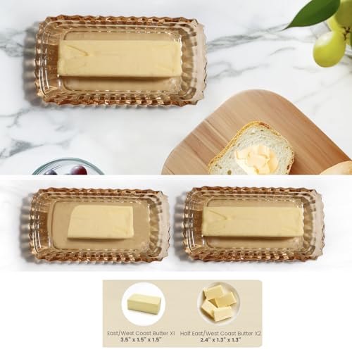 Butter Dish with Lid for Countertop Butter Container Holder Keeper Tray