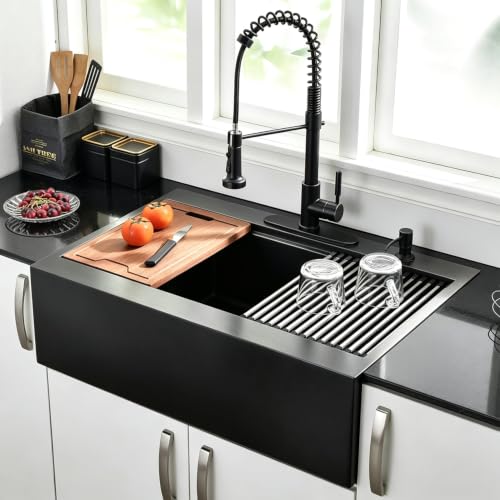 Farmhouse Sink Workstation Apron Front Kitchen Sink