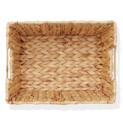 Set of 4 Water Hyacinth Storage Baskets with Handles