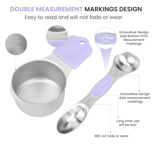 Magnetic Measuring Cups and Spoons Set (Lavender)