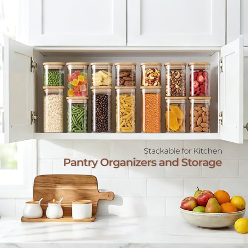Rectangle Glass Storage Jar with Bamboo Lid
