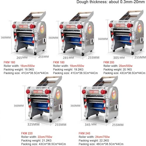 Automatic Pasta Maker Machine (RollerWidth16cm / KnifeWidth18mm)