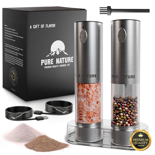 Electric Rechargeable Salt and Pepper Grinder Set