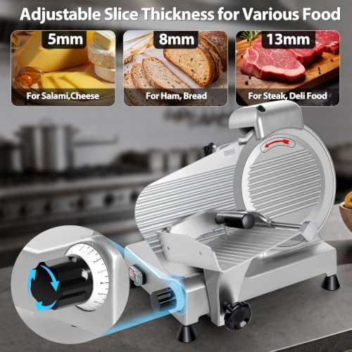 10 inch Commercial Meat Slicer 240W 0 (Silver / 10 inch)