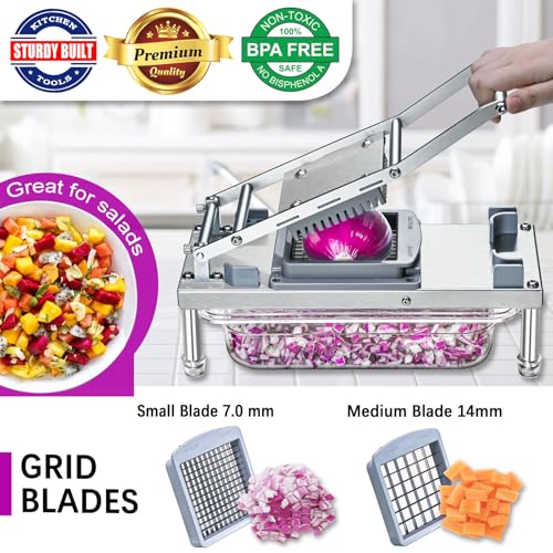 Vegetable Chopper Veggie Cutter Onion Food Potato Dicer with Container (8 Blade)