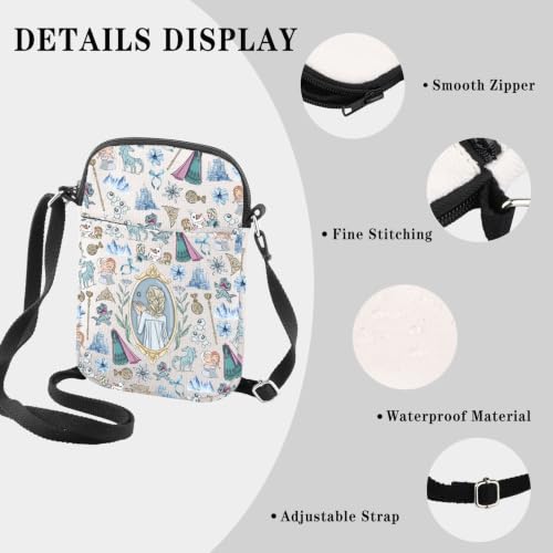 Snow Princess Gift Princess Fan Gift Movie Cartoon Character Present Crossbody Bag