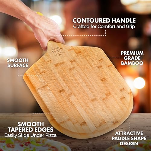 Zulay Authentic Bamboo Pizza Peel Wood