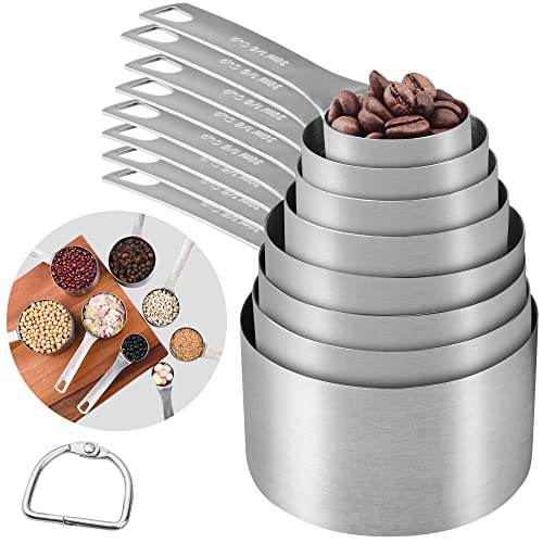 Stainless Steel Measuring Cups and Spoons Set of 16 Pieces