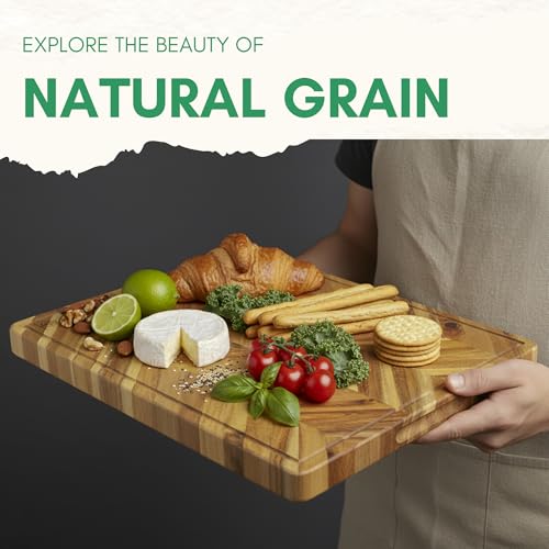 Herringbone Acacia Wood Cutting Boards for Kitchen (Herringbone / 17"L x 13"W)