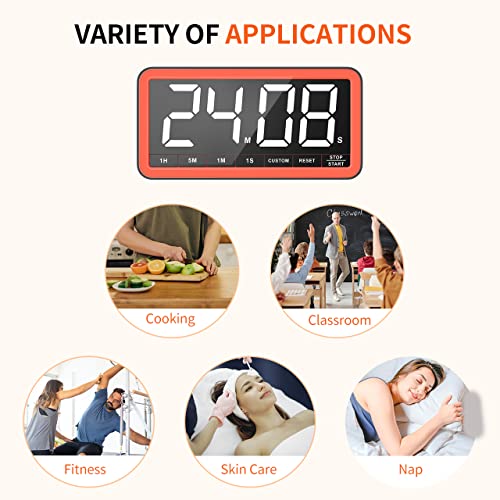 Large 7.8" Digital Timer (Black Red)