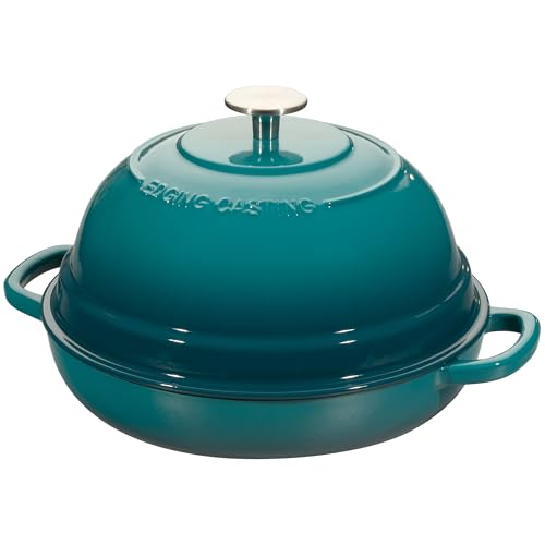 Enameled Cast Iron Dutch Oven Pot with Lid (Darkcyan)