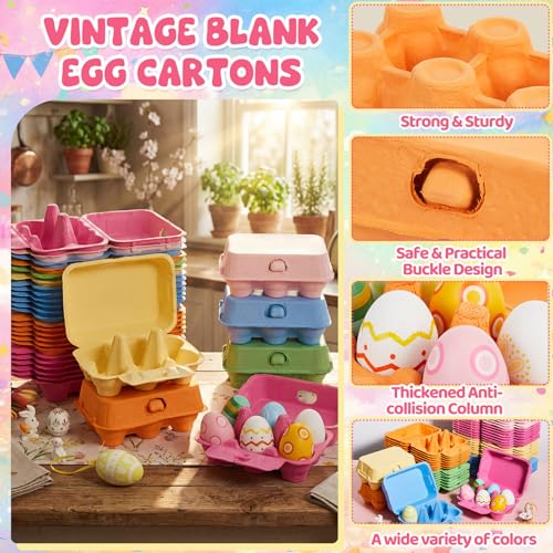 Paper Pulp Egg Cartons Style Vintage Blank Egg Cartons for Fresh Duck Quail Storage Kitchen Family Farmhouse
