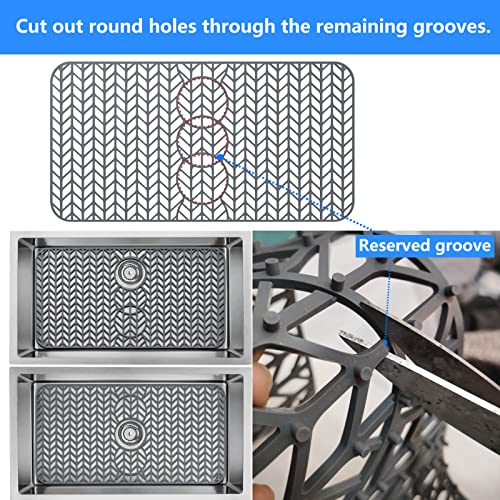 Sink Protectors for Kitchen Sink 12" 13" 16" 18" 19" 24" 26" 28" 29" Silicone Sink mat (29.5"x15" / Gray)