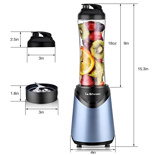 Smoothies Blender Personal Size 300 Watts with 18 oz BPA Free Portable Travel Sports Bottle