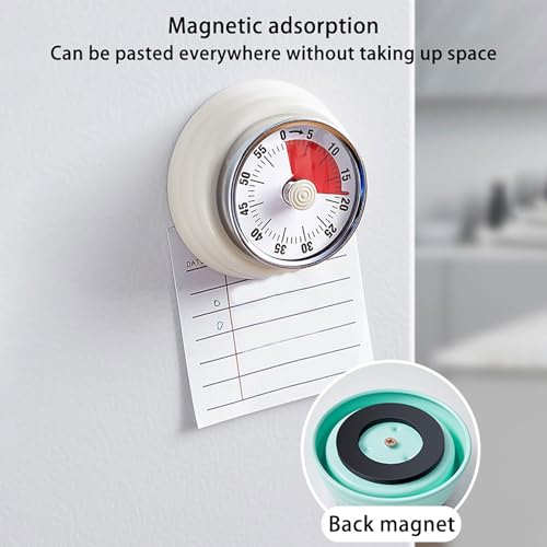 Elegant Stainless Steel Vintage Kitchen Timer with Magnetic Attachment (01-green)